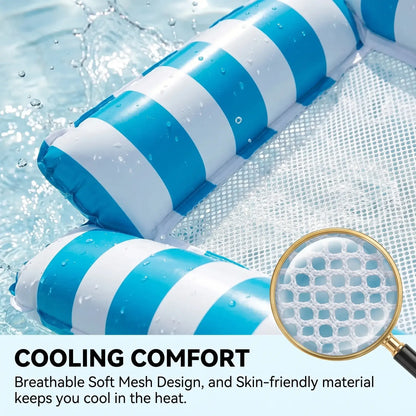 4-in-1 Inflatable Water Hammock – Pool Floating Lounge Chair & Swimming Bed