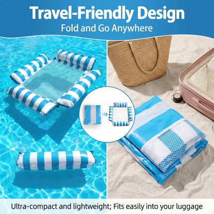 4-in-1 Inflatable Water Hammock – Pool Floating Lounge Chair & Swimming Bed